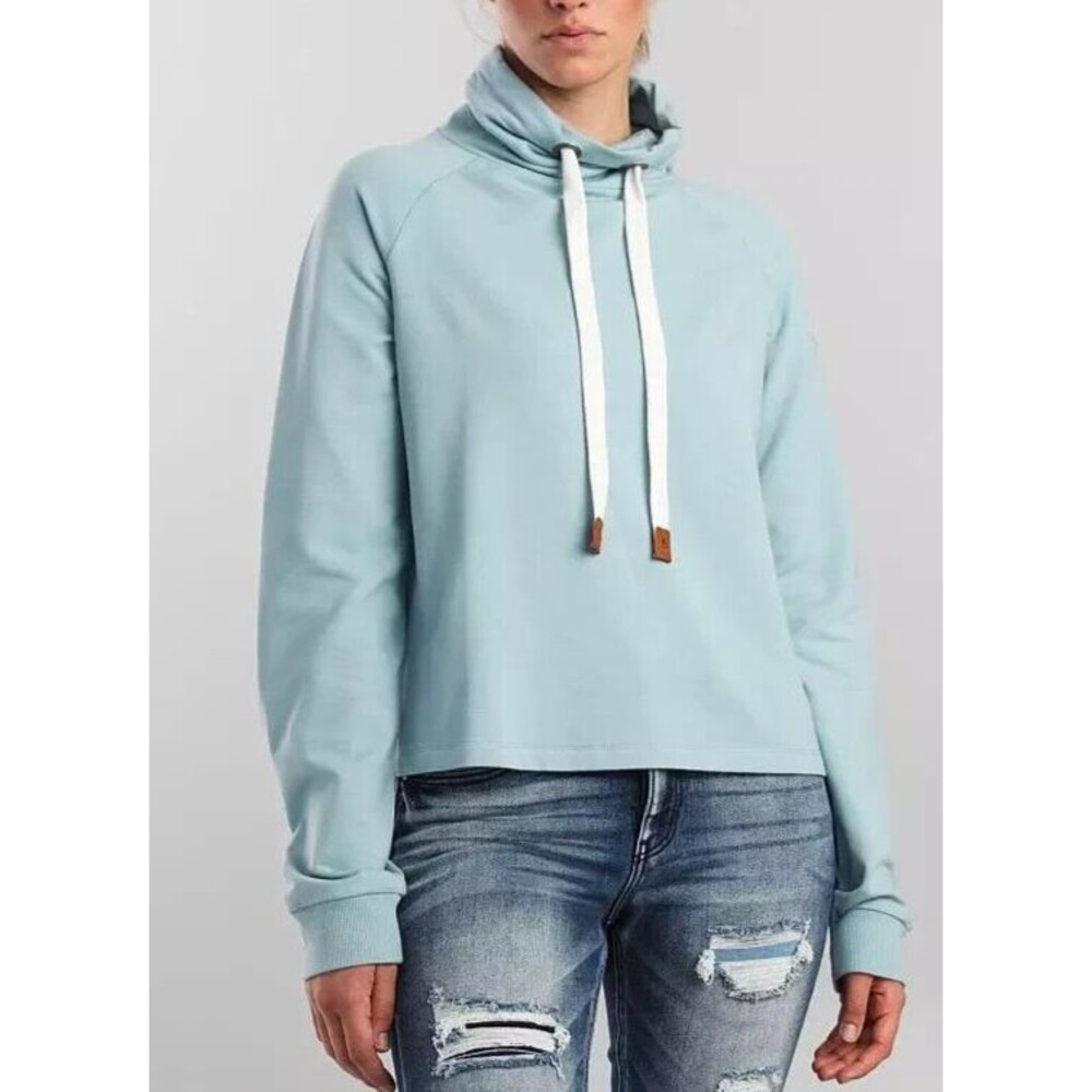 Wanakome Morgan Cowl Neck Sweatshirt Women's MEDIUM Light Blue Pullover